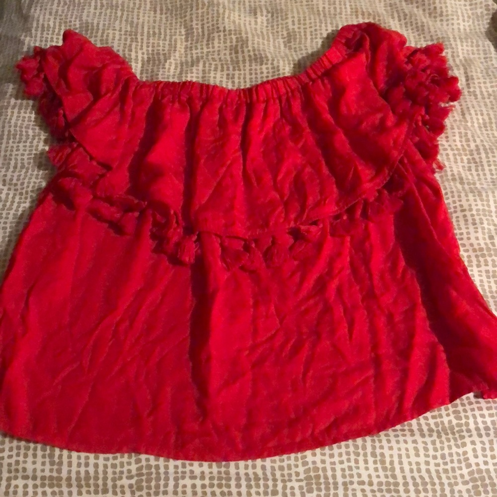 Off the shoulder tassel top size M NWT